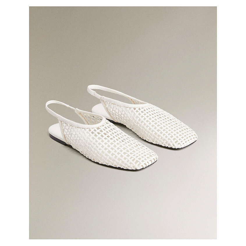 Изображение товара ZARA HOME Плетеные кожаные балетки на ремешках-босоножках, цвет: Черный, размер: 39