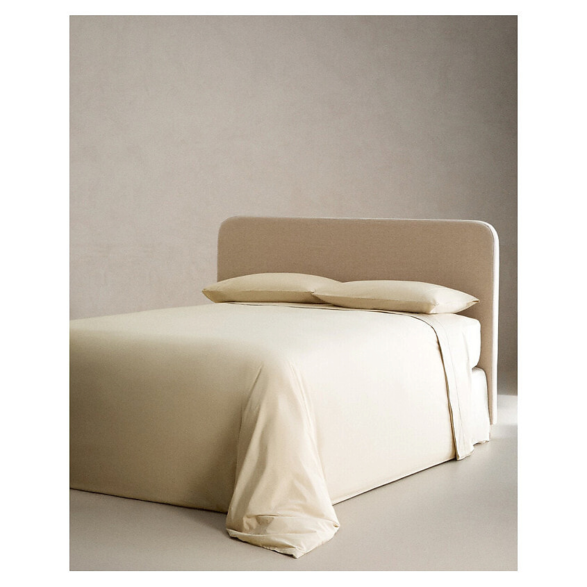 Изображение товара Пододеяльник ZARA HOME 200 нитей 200x200 см бежевый хлопковый перкаль