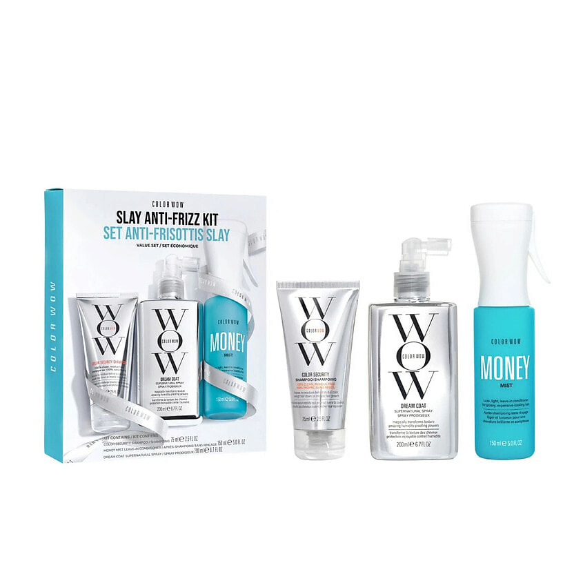 Изображение товара COLOR WOW Набор средств для волос Slay Anti-Frizz, 200мл 147мл 74 мл