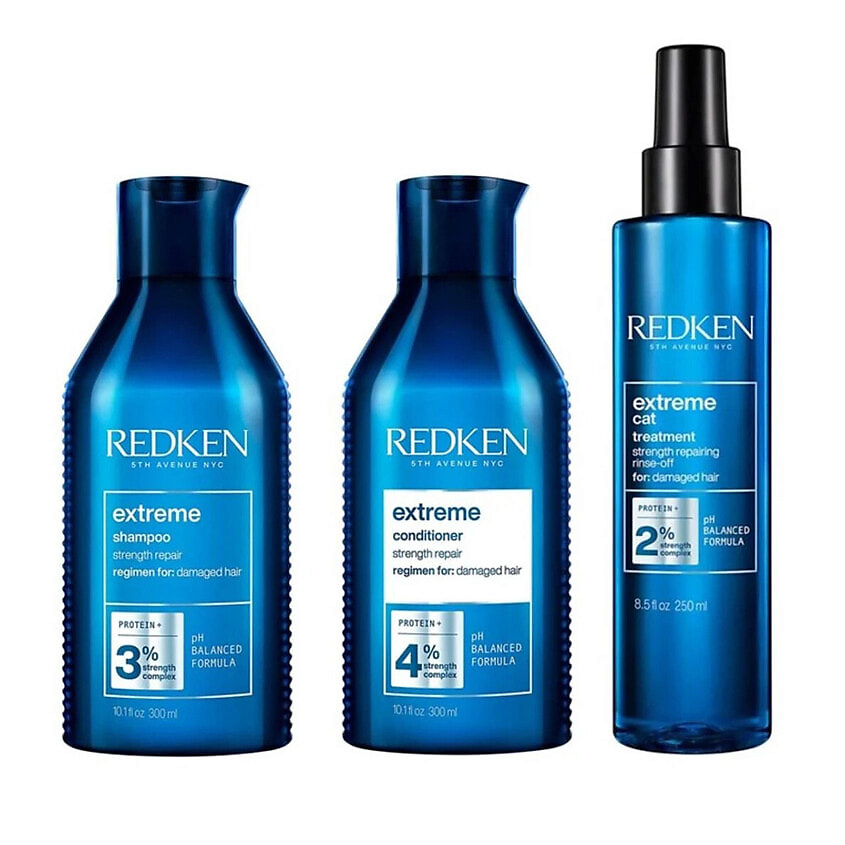 Изображение товара REDKEN Набор Extreme Strength Repair Bundle: Шампунь- Кондиционер + Спрей-уход, 300 мл + 300 мл + 250 мл