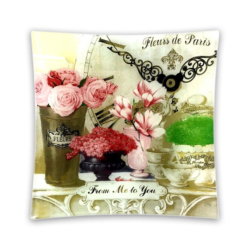 Изображение товара GIFT'N'HOME Тарелка подарочная стеклянная, серия "Парижские цветы", 1 шт.