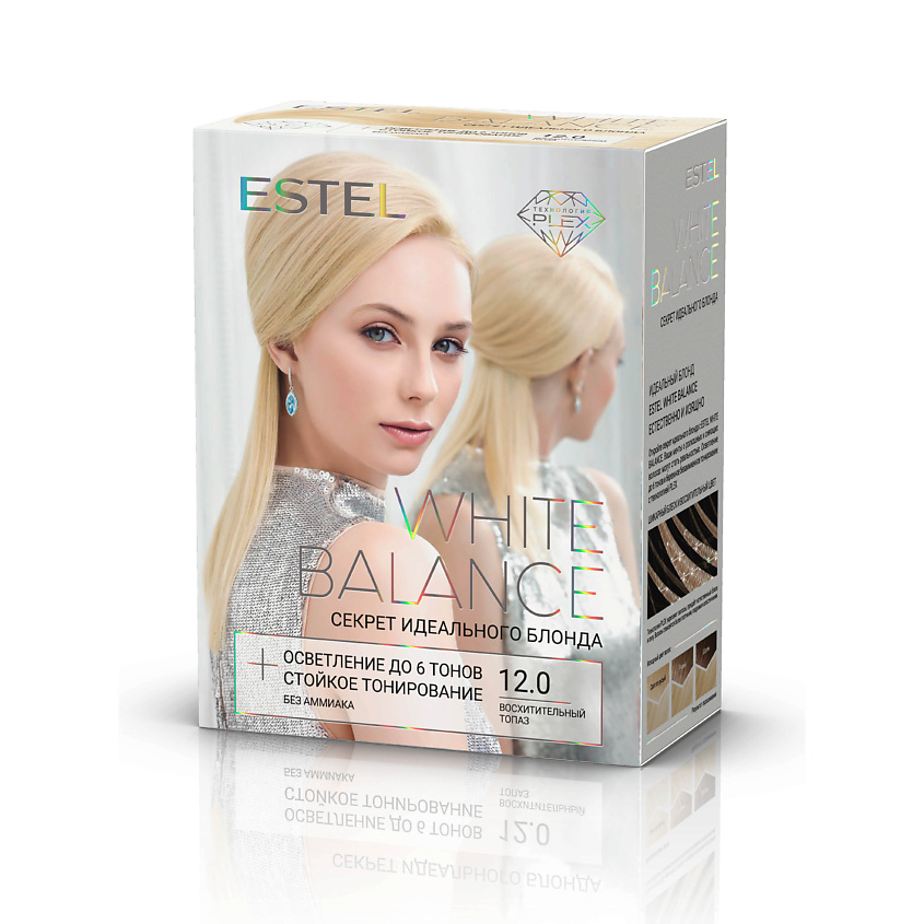 Изображение товара ESTEL PROFESSIONAL Краска для волос, набор WHITE BALANCE тон 12.0 Восхитительный топаз, Восхитительный топаз