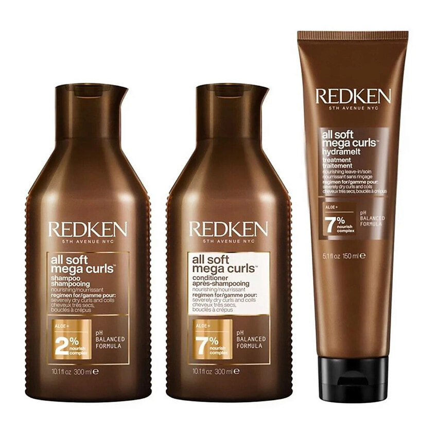 Изображение товара REDKEN Набор All Soft Mega Curls Bundle, 300 мл + 300 мл + 150 мл