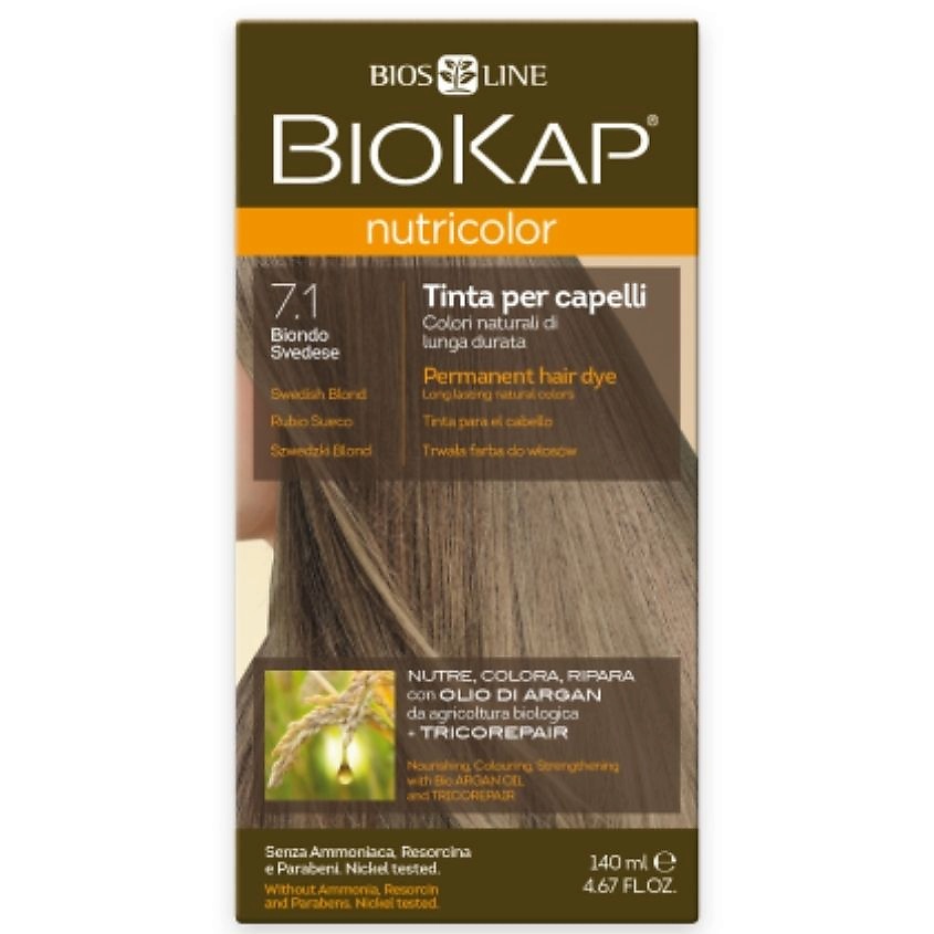 Изображение товара BIOKAP Nutricolor 7.1 шведский блондин пепельный