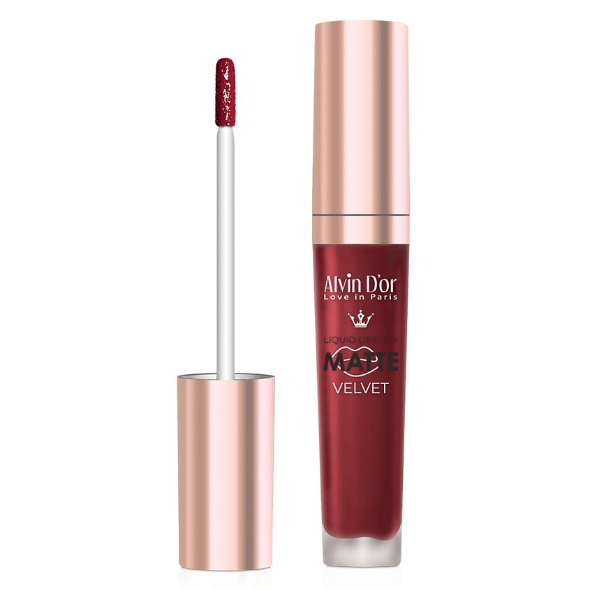 Изображение товара ALVIN D’OR Жидкая губная матовая помада "Matte velvet" Lg-16m, красно-бордовый