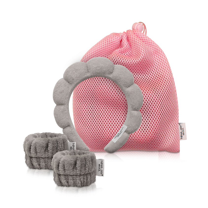 Изображение товара NINA JAY Ободок+напульсники серого цвета, 1 шт.