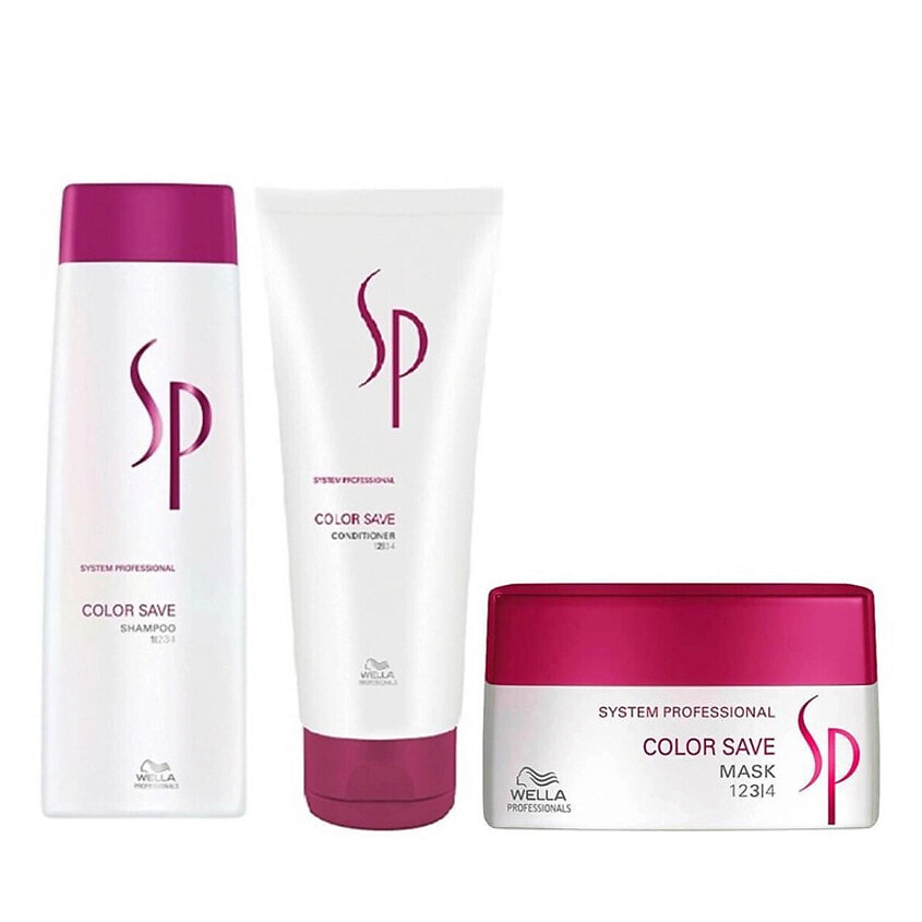 Изображение товара WELLA Набор для ухода за волосами SP Color Save, 250 мл + 200 мл + 200 мл