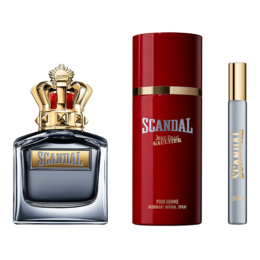 Изображение товара JEAN PAUL GAULTIER Набор Scandal Pour Homme: Туалетная вода + Дезодорант-спрей + Миниатюра, 50 мл + 150 мл + 10 мл