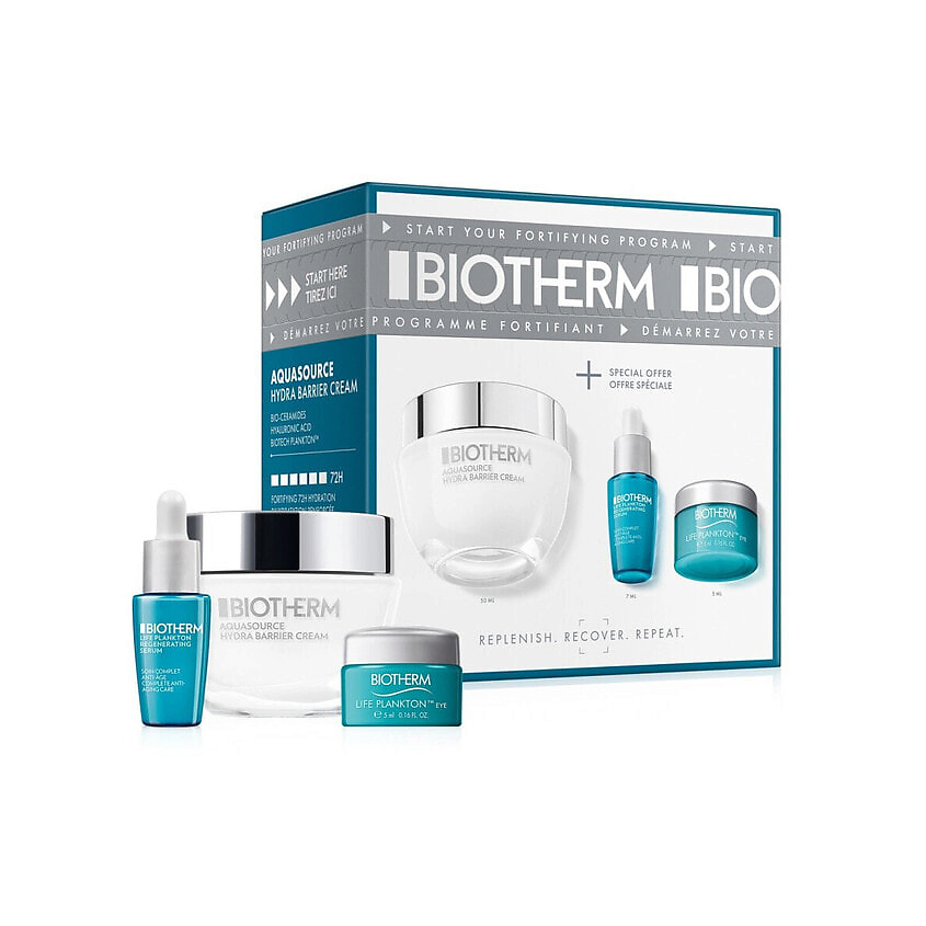 Изображение товара BIOTHERM Набор Aquasource Hydra Barrier Routine Set, 50 мл + 5 мл + 7 мл