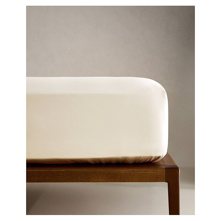 Изображение товара Простыня на резинке ZARA HOME из сатина 300 нитей 160x200 см цвет слоновая кость