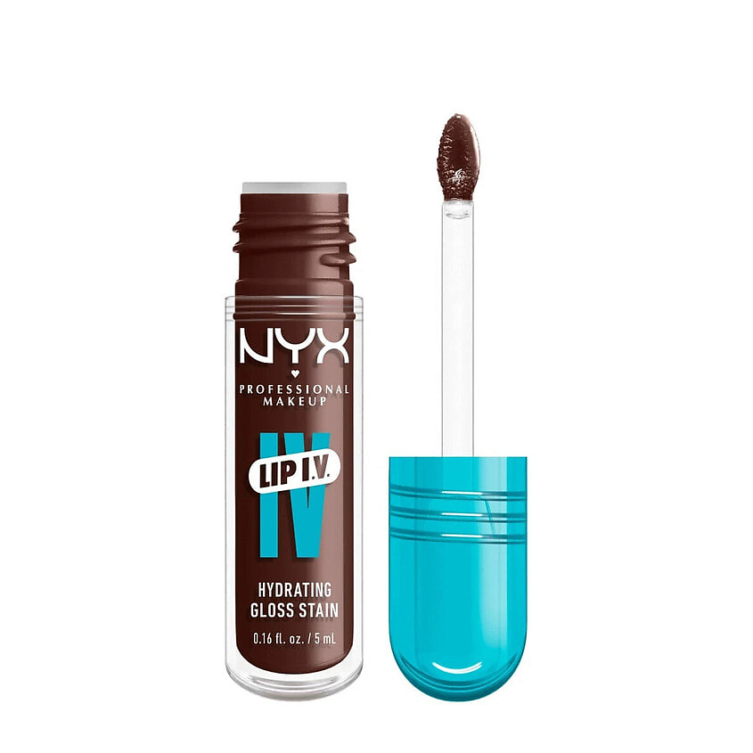 Изображение товара NYX PROFESSIONAL MAKEUP Увлажняющий блеск-тинт для губ Lip I.V. Hydrating Gloss Stain, 06 - Espresso Soak