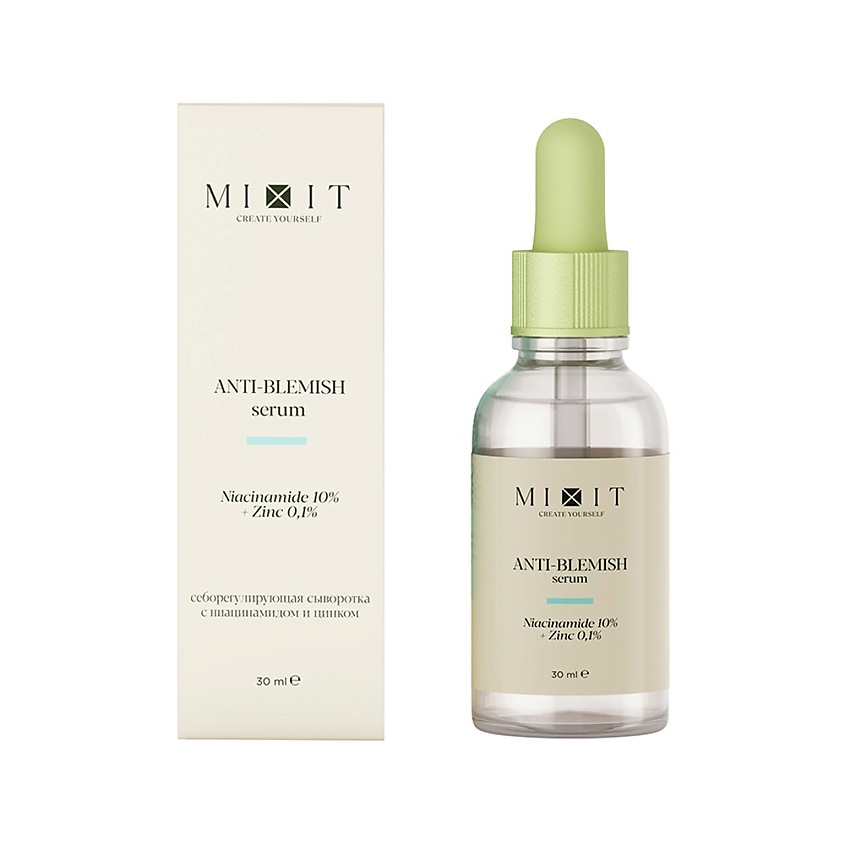 Изображение товара MIXIT Сыворотка для лица SKIN CHEMISTRY себорегулирующая с нициамидом и цинком (для проблемной кожи), 30 мл