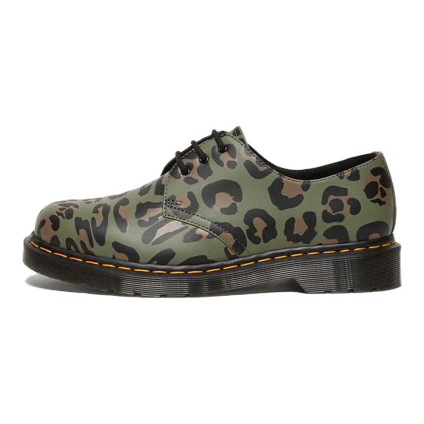 Изображение товара Женские кроссовки DR. MARTENS 1461 Leopard кожаные светлые с желтой строчкой
