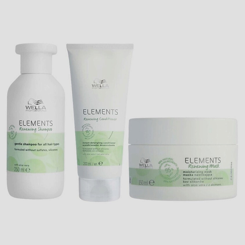 Изображение товара WELLA PROFESSIONALS Набор Elements Renewing Bundle: Шампунь + Кондиционер + Маска, 250 мл + 200 мл + 150 мл