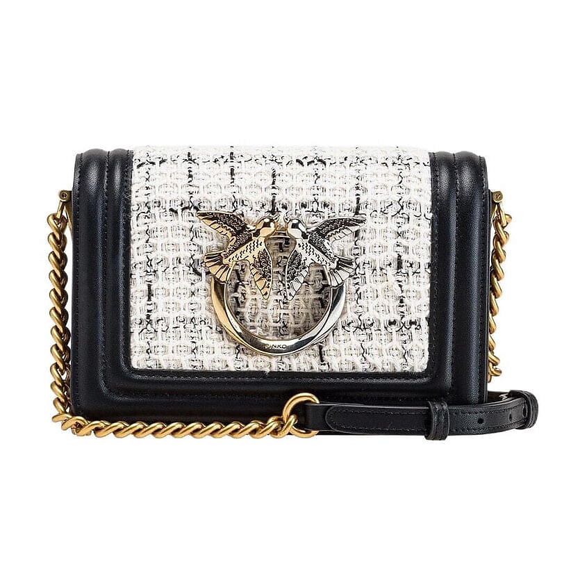 Изображение товара PINKO Сумка Cotton With Fine Grain Leather Shoulder Bag, Basic Set (Bag+Dust Bag)