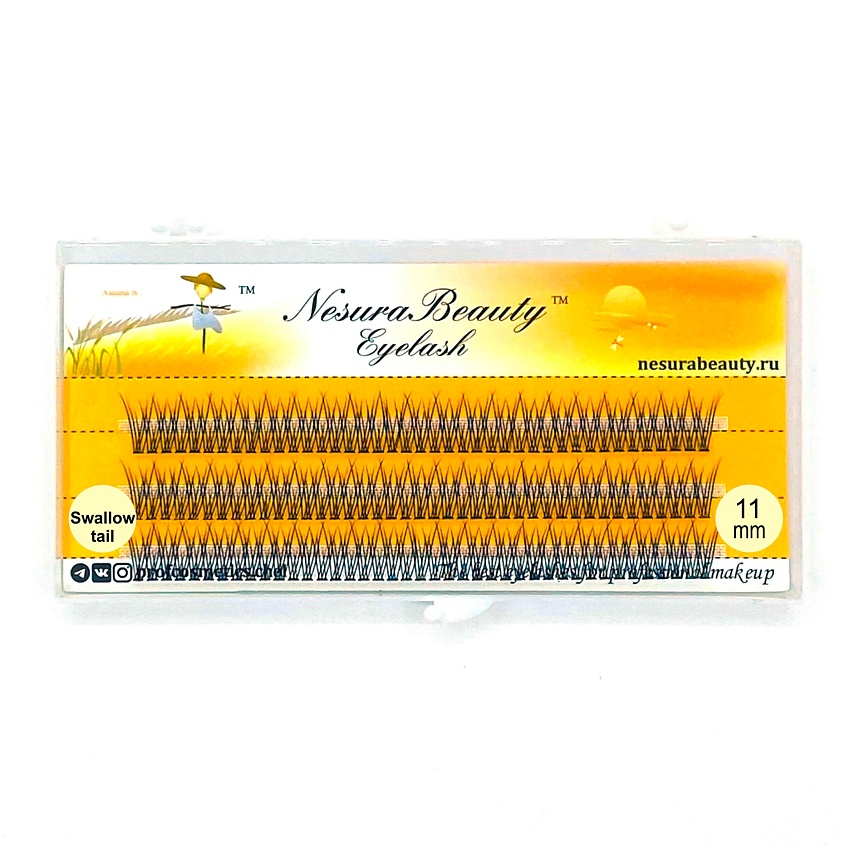 Изображение товара NESURABEAUTY Ресницы пучки "Ласточкин хвост", Swallowtail, 11 мм