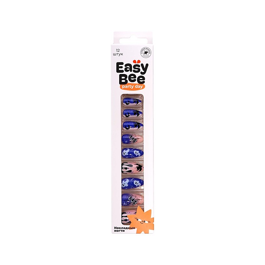 Изображение товара Набор накладных ногтей EASYBEE NIGHT GHOST 12 шт + 24 клеевых стикера