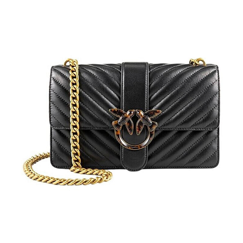 Изображение товара PINKO Сумка Puff Sheepskin Flying Bird Swallow Bag Crossbody, цвет: Черный, размер: One Size