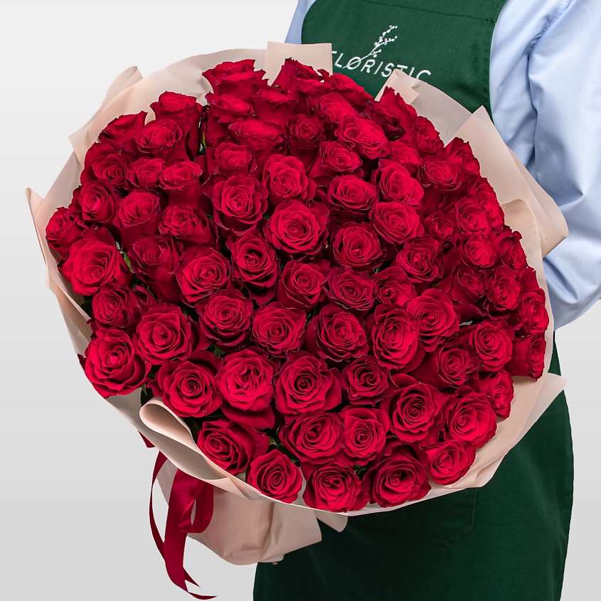 Изображение товара STUDIO FLORISTIC Букет Роз Кения 60 см 75 шт «Больше, чем слова», 1 шт.
