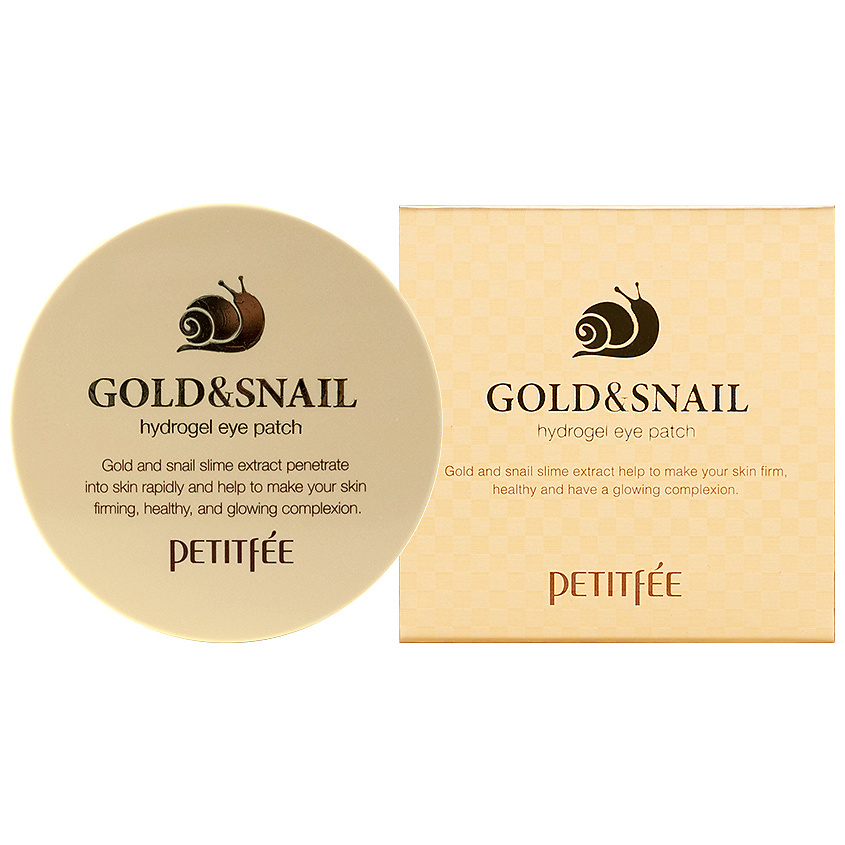 Изображение товара PETITFEE Патчи гидрогелевые для области вокруг глаз с муцином улитки и коллоидным золотом, 1,4 г х 60 шт.