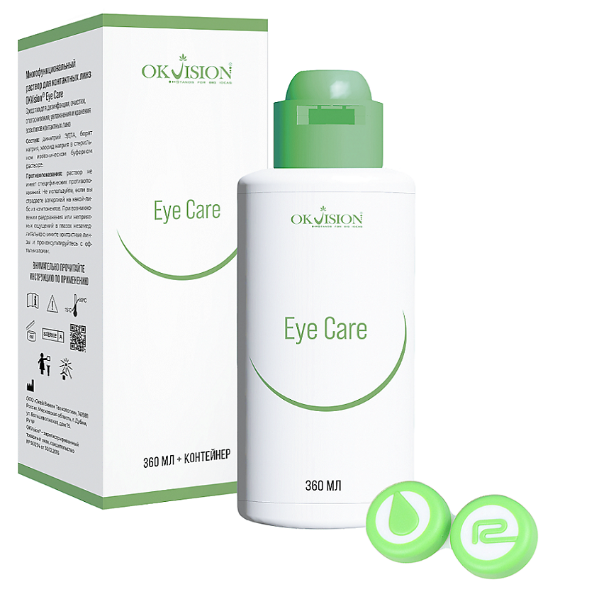 Изображение товара OKVISION Раствор для контактных линз OKVision Eye Care, 360 мл. + контейнер