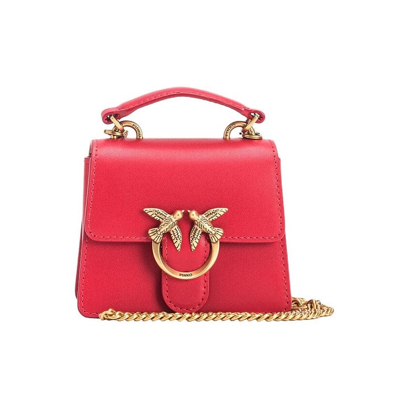 Изображение товара PINKO Сумка LOVE Series Soft Leather Handbag Shoulder Bag, цвет: Красный, размер: 17х14х7см