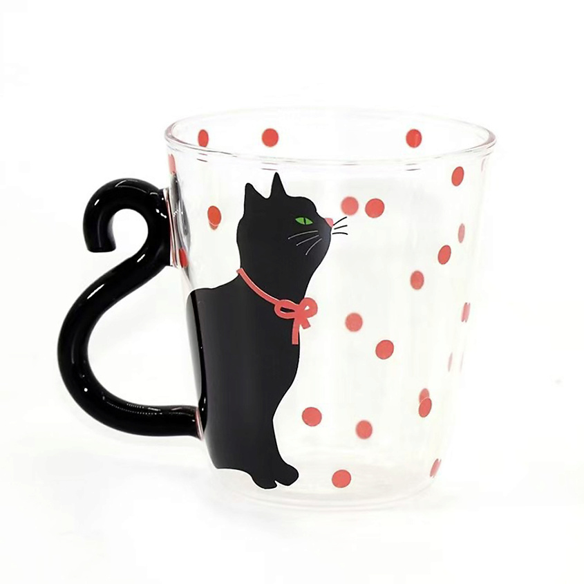 Изображение товара Грандиозная стеклянная кружка Мурка для кофе и чая 1шт