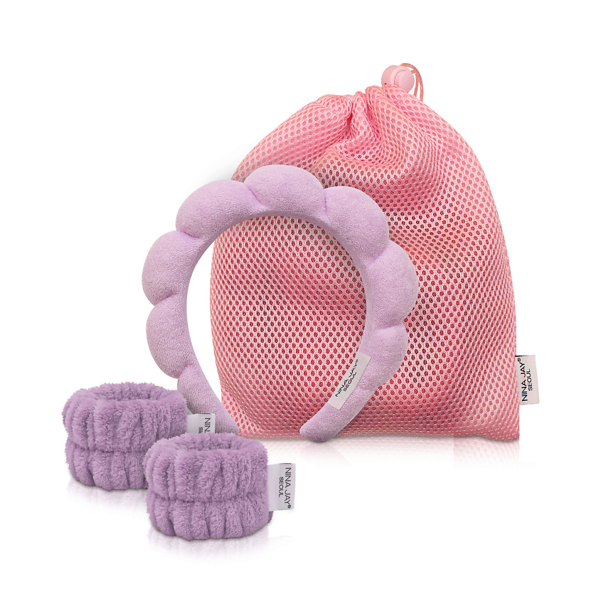 Изображение товара NINA JAY Ободок+напульсники лавандового цвета, 1 шт.