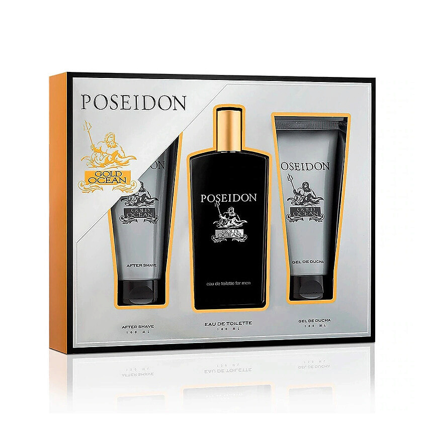 Изображение товара INSTITUTO ESPANOL Набор Poseidon Gold Ocean: Туалетная вода + Лосьон после бритья + Гель для душа, 100 мл х 3