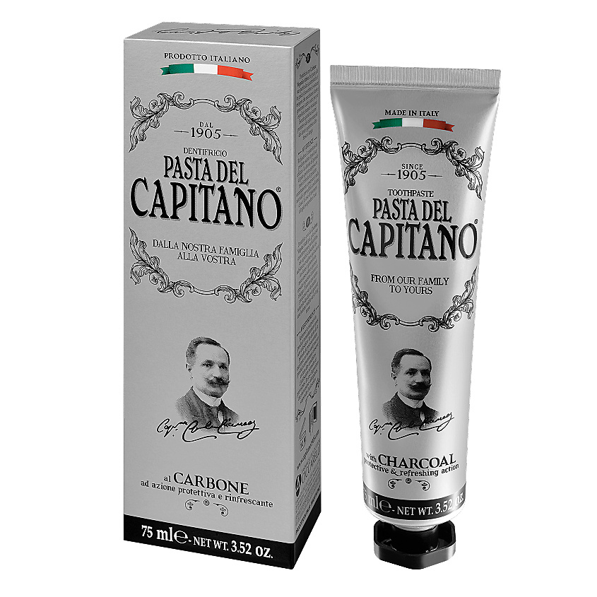 Изображение товара PASTA DEL CAPITANO зубная паста с древесным углем Charcoal Premium 75 мл