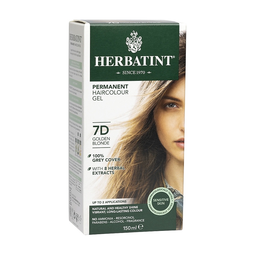 Изображение товара HERBATINT Гель-краска для волос, 150 мл; тон 7D ЗОЛОТИСТЫЙ БЛОНДИН