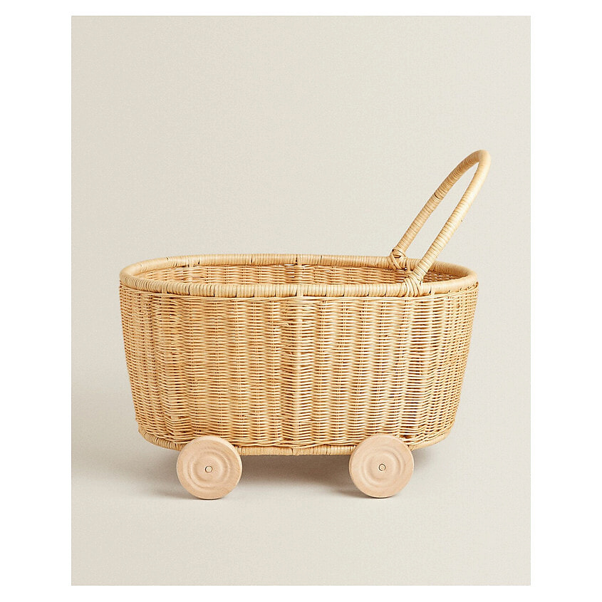 Изображение товара ZARA HOME Тележка из ротанга на колесиках 61 x 52 x 41 см, 61 x 52 x 41 см
