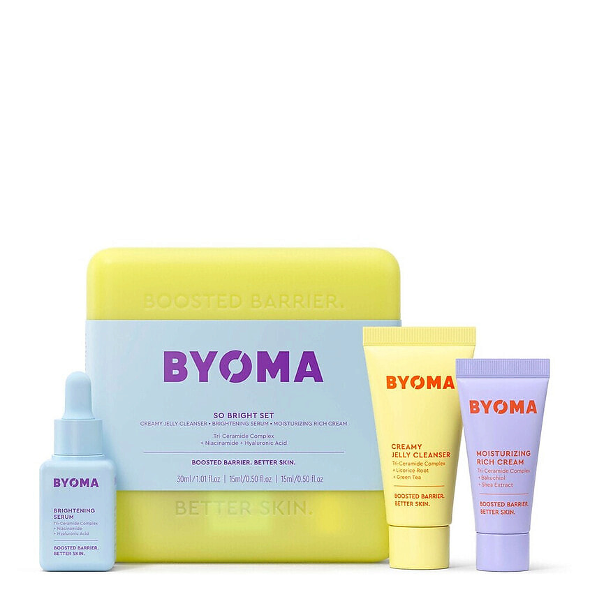 Изображение товара BYOMA Набор средств для ухода за кожей лица Brightening Starter Kit, 30 мл + 15 мл + 15 мл