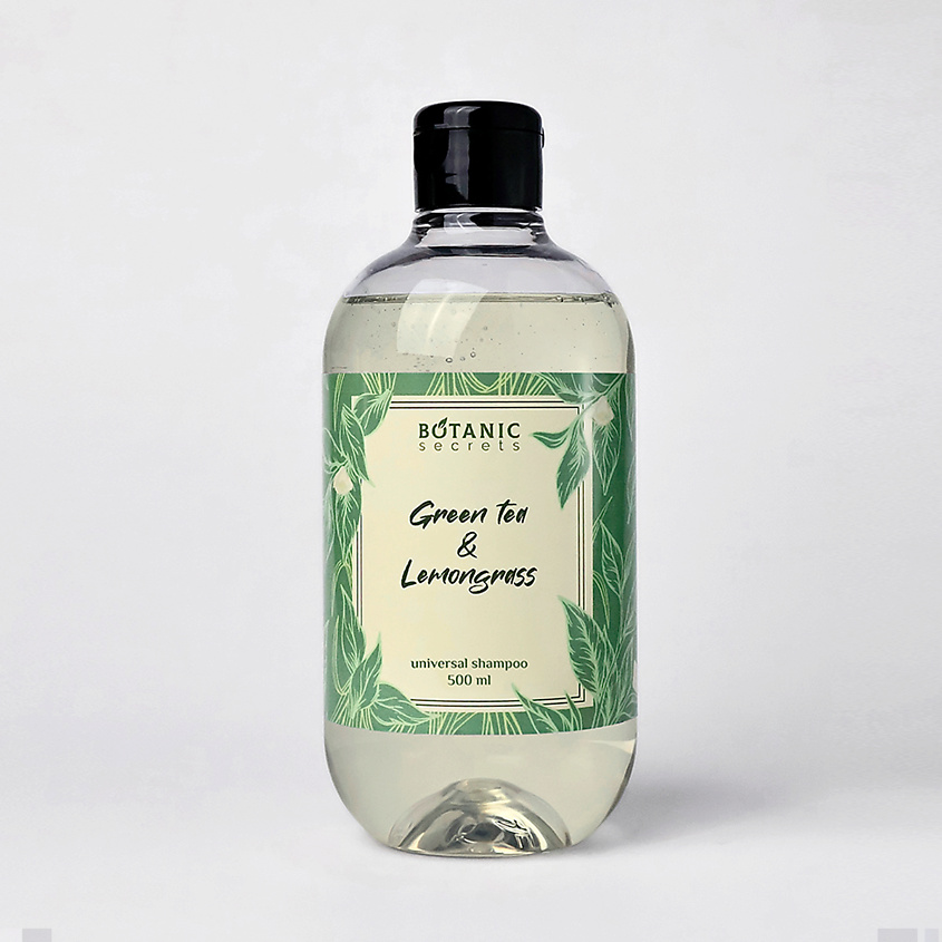 Изображение товара BOTANIC SECRETS Универсальный шампунь для волос и тела Зеленый чай и лемонграсс, 500 мл