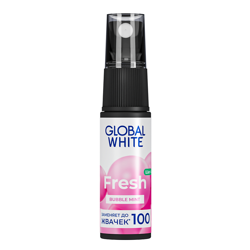 Изображение товара GLOBAL WHITE Спрей для полости рта Bubble Mint освежающий, 1 шт.