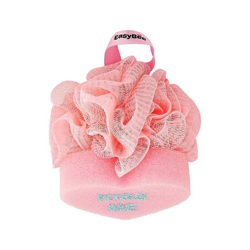 Изображение товара Мочалка-шар для тела EASYBEE SPA DAY сердце розовая для чувствительной кожи
