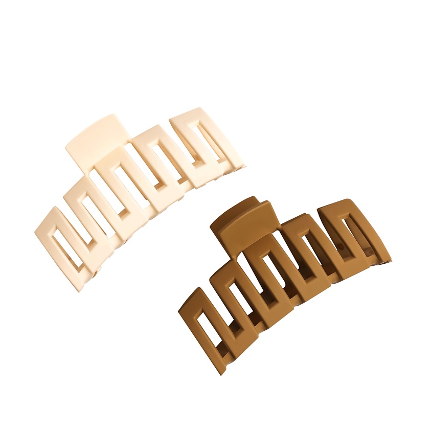 Изображение товара Комплект 2 заколок-крабов Kosmoshtuchki бежевый и коричневый