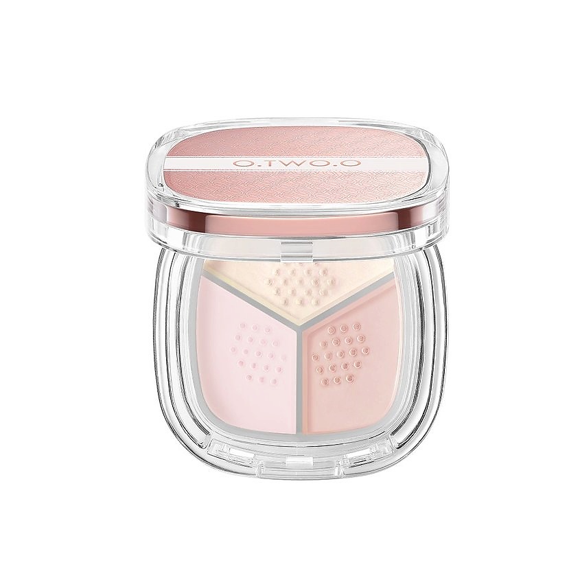 Изображение товара O.TWO.O Трехцветная корректирующая пудра HC015-03 розовый оттенок для лица