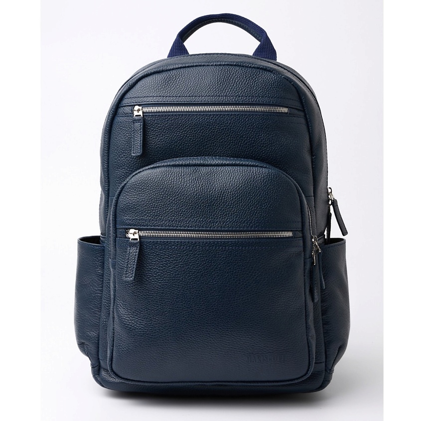 Изображение товара Кожаный мужской рюкзак для работы и путешествий от FRANCHESCO MARISCOTTI синего цвета