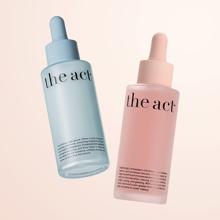 Изображение товара THE ACT Набор сывороток для лица:антивозрастная и для сияния кожи, 2 шт.