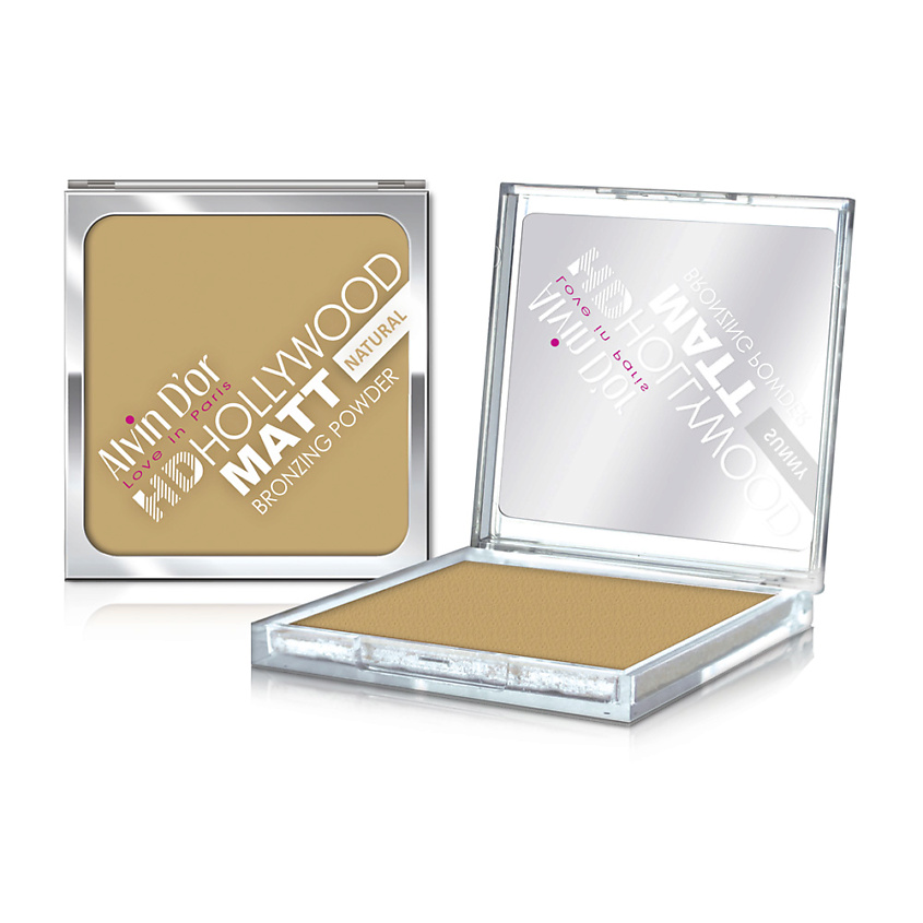Изображение товара ALVIN D’OR Пудра-бронзатор компактная "MATT Bronzing Powder Hd Hollywood" тон 01, тон 01 natural