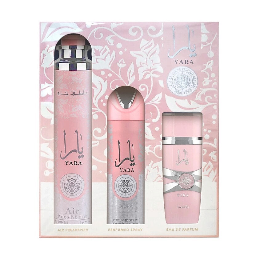 Изображение товара Подарочный набор Yara от Lattafa 100 мл парфюм + 200 мл лосьон + 150 мл дезодорант для женщин