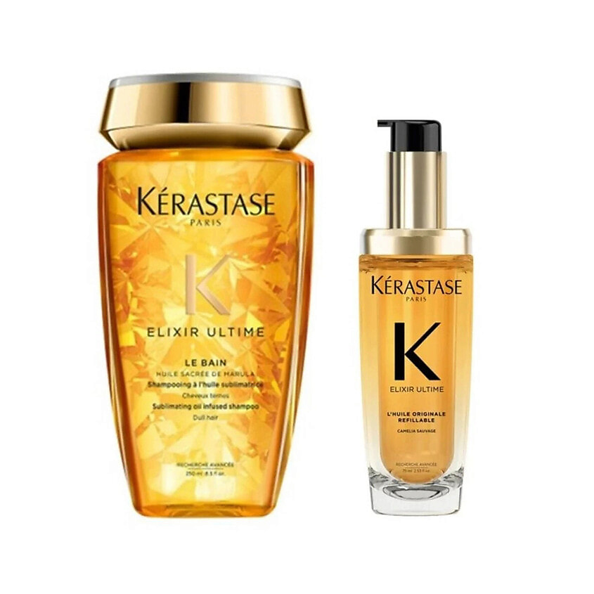 Изображение товара KERASTASE Набор Elixir Ultime: Шампунь Le Bain + Масло для волос L'Huile Originale, 250 мл + 75 мл