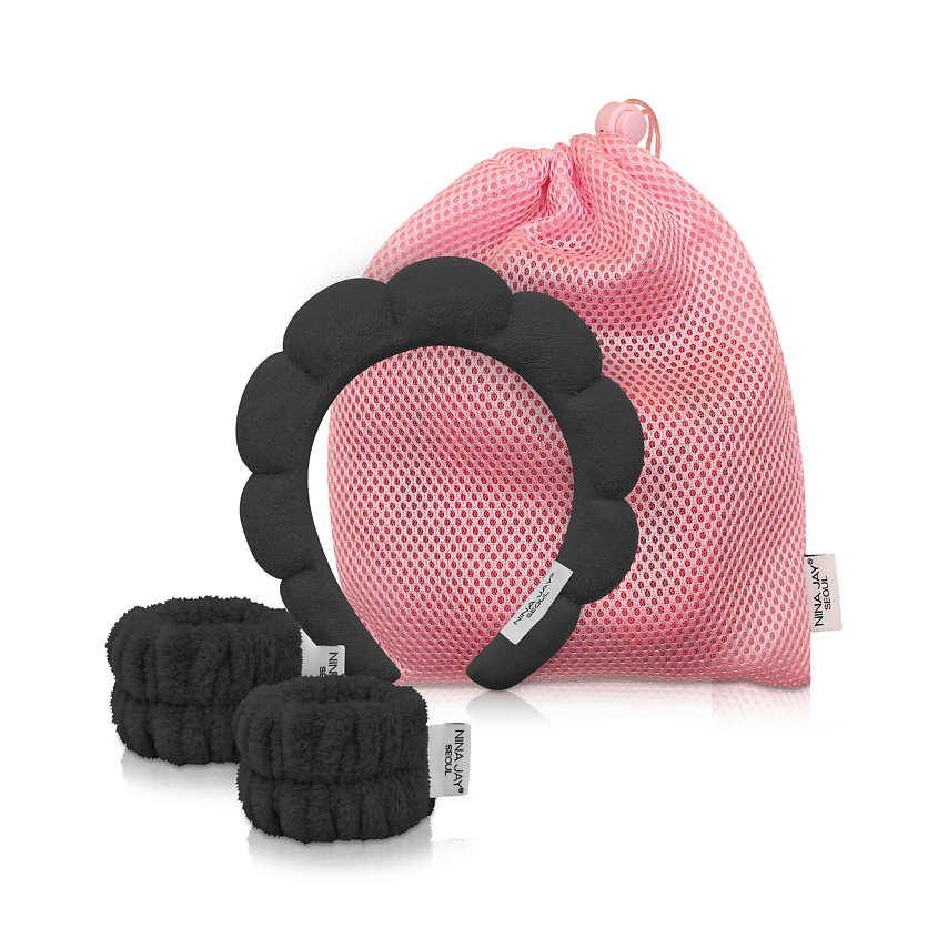 Изображение товара NINA JAY Ободок + напульсники черного цвета, 1 шт.