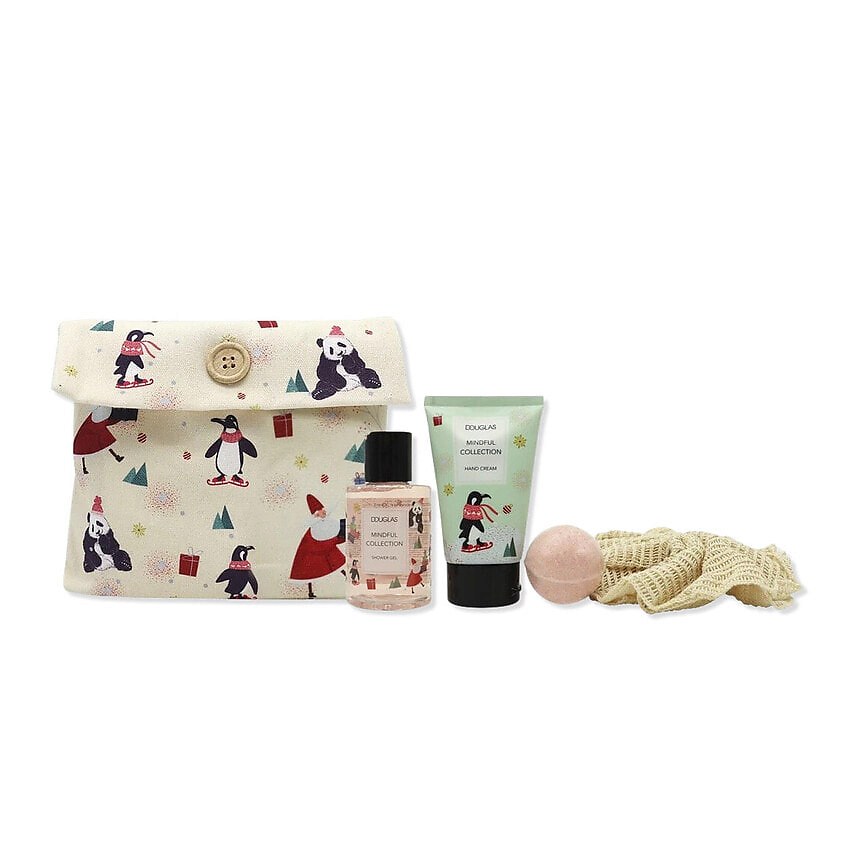 Изображение товара DOUGLAS Набор для ухода Mindful Collection Pouch, 100мл+100мл+50гр+1шт
