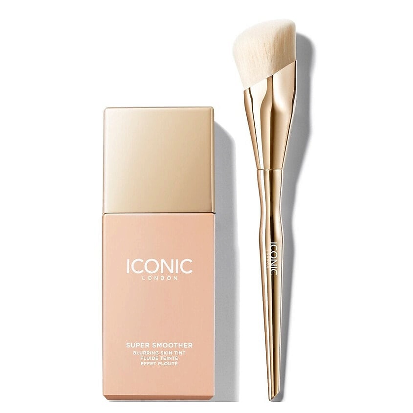Изображение товара ICONIC LONDON Набор для лица Super Smoother Blurring Тональный крем+Кисть, cool fair