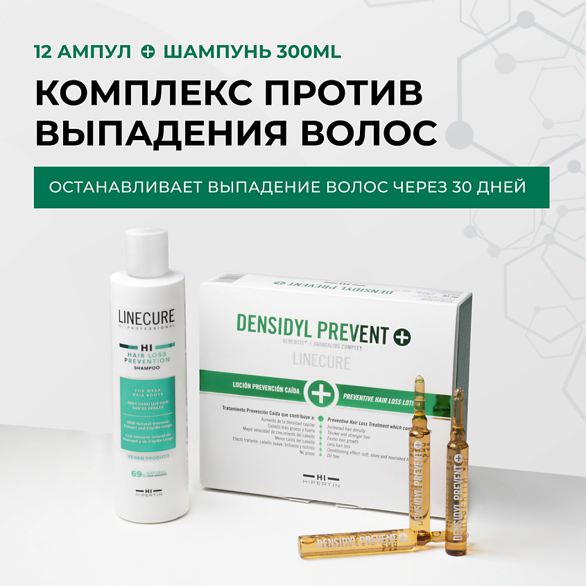 Изображение товара HIPERTIN Набор против выпадения волос Densidyl Prevent+, 1 шт