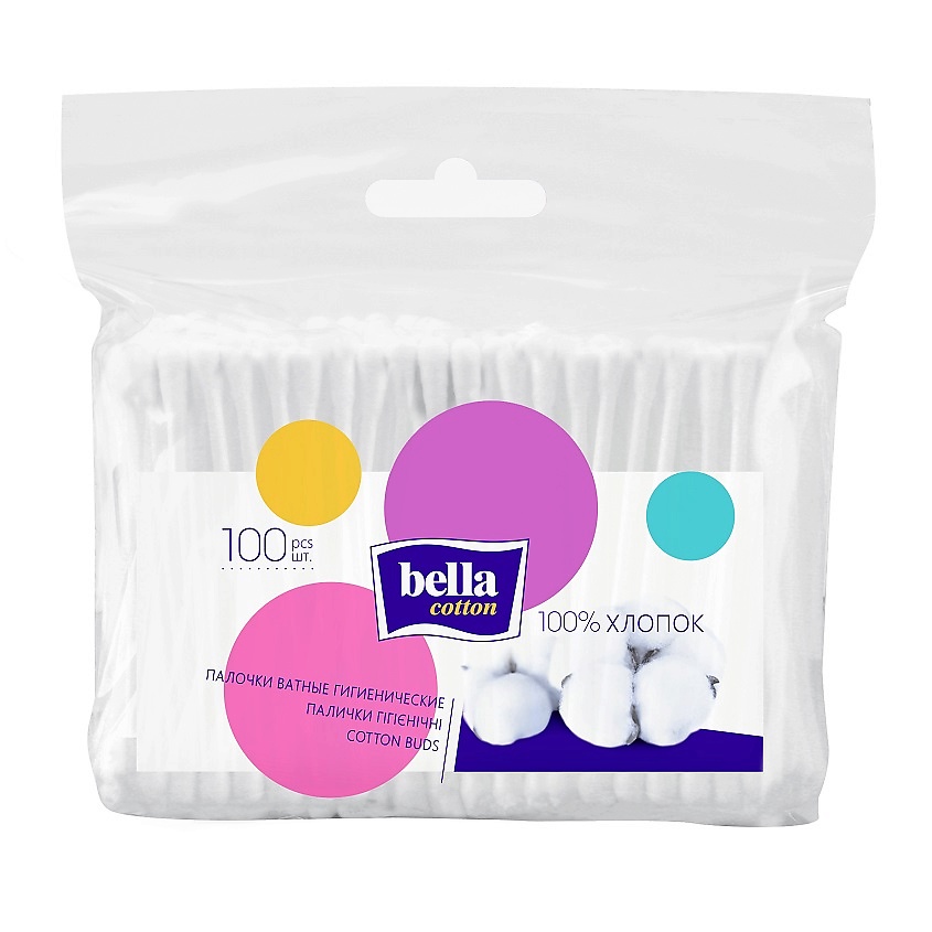 Изображение товара BELLA Cotton Ватные палочки, 100 шт.