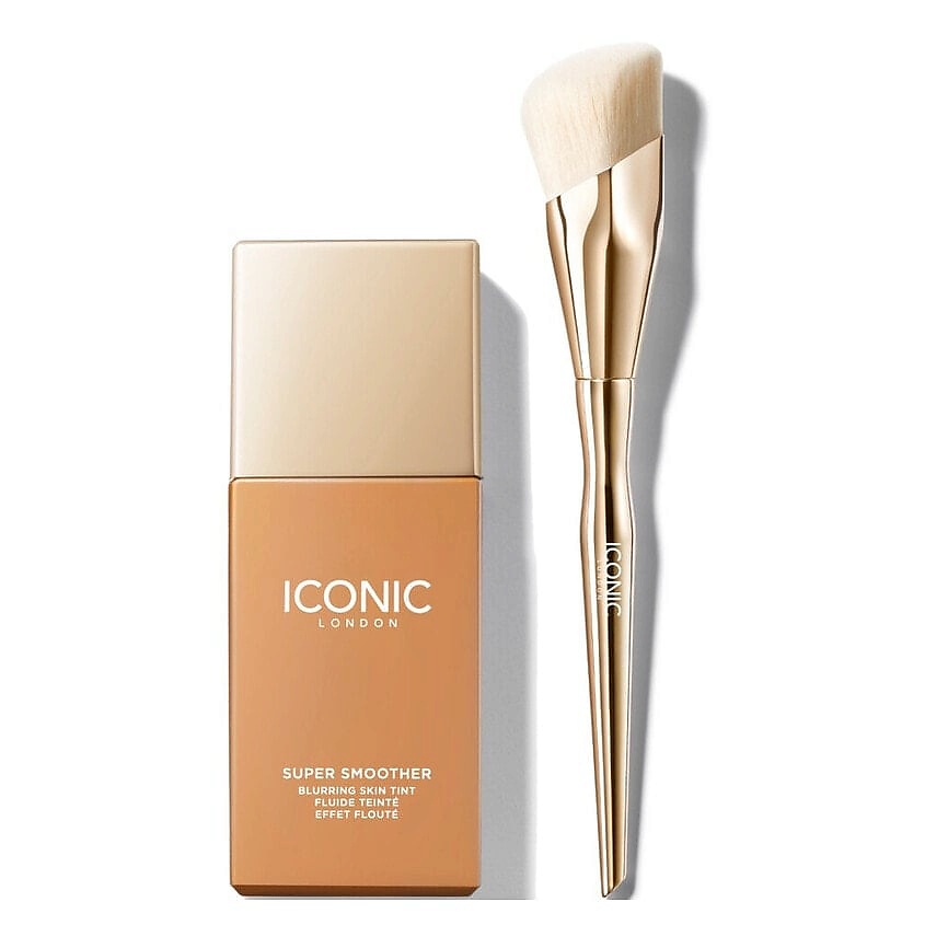 Изображение товара ICONIC LONDON Набор для лица Super Smoother Blurring Тональный крем+Кисть, GOLDEN MEDIUM