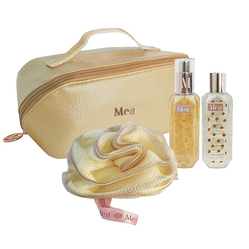 Изображение товара МЕА Набор косметичка «Брызги шампанского», 100 мл + 100 мл + 1 шт